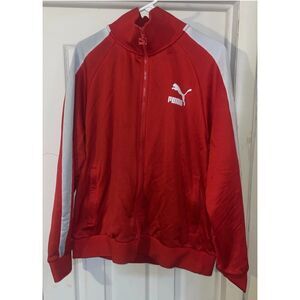 Vtg Puma Mens Iconic Red T7 Track Jacket Extended Ribbed Collar Size XL